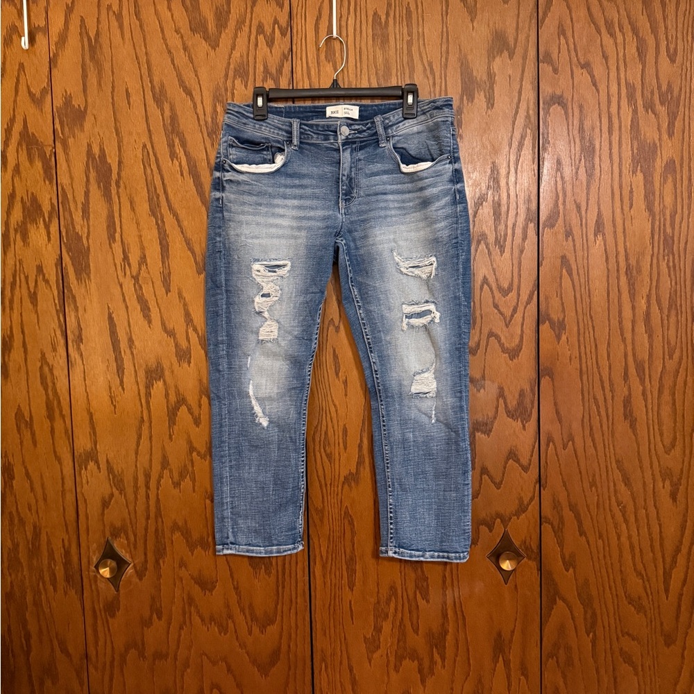 BKE Stella Slim Fit Low Rise Jeans Size 31 Distressed Stretch Denim